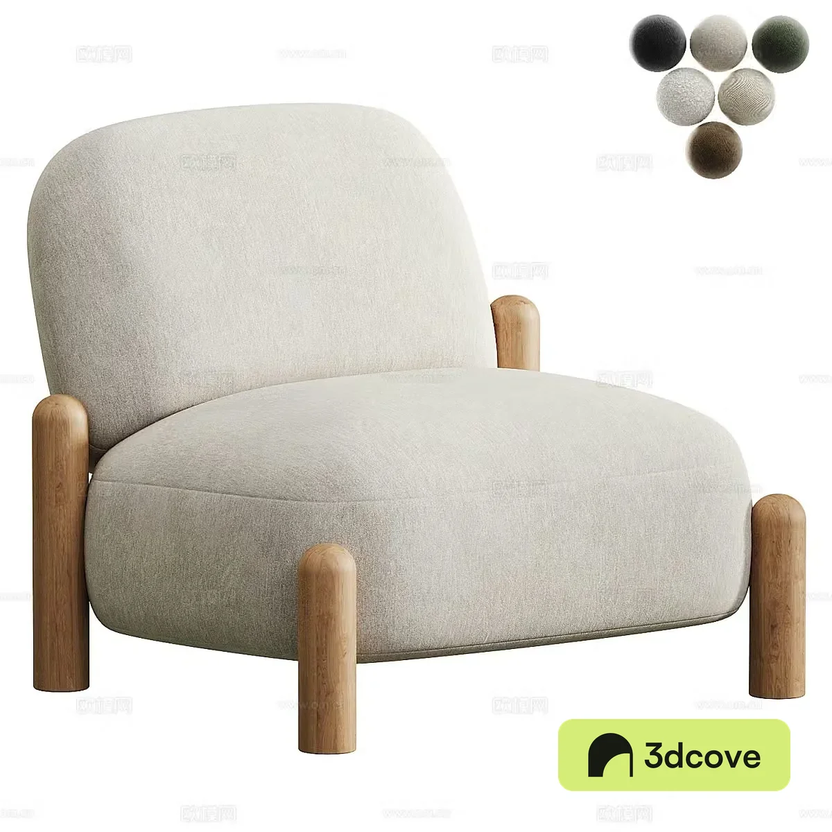 Cream style single sofa