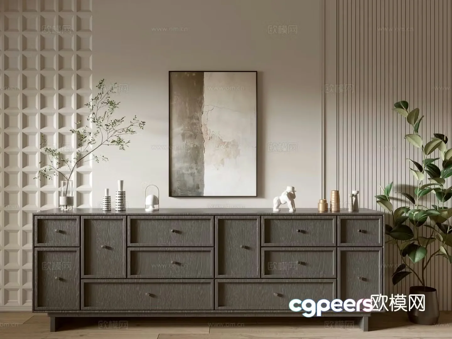 Modern entryway cabinet 3d model