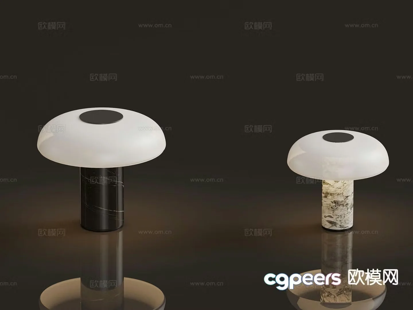 Modern mushroom lamp desktop lamp 3d model