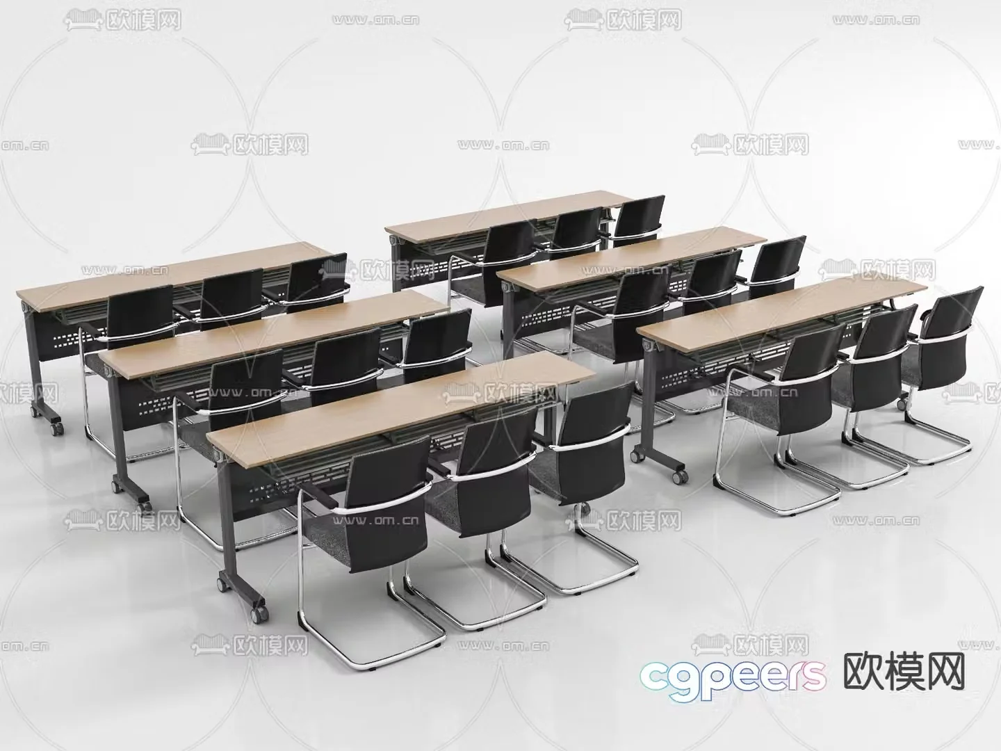 Training tables and chairs 3d model