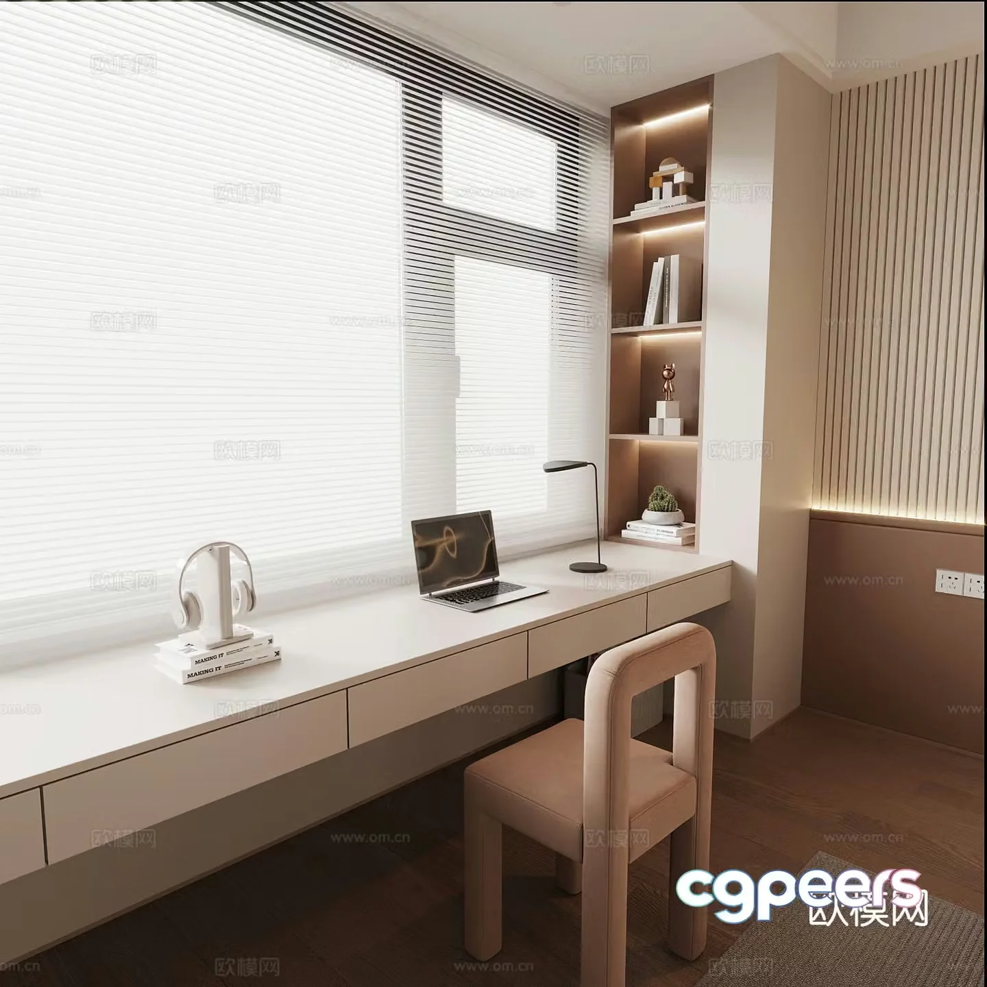 modern desk desk 3d model