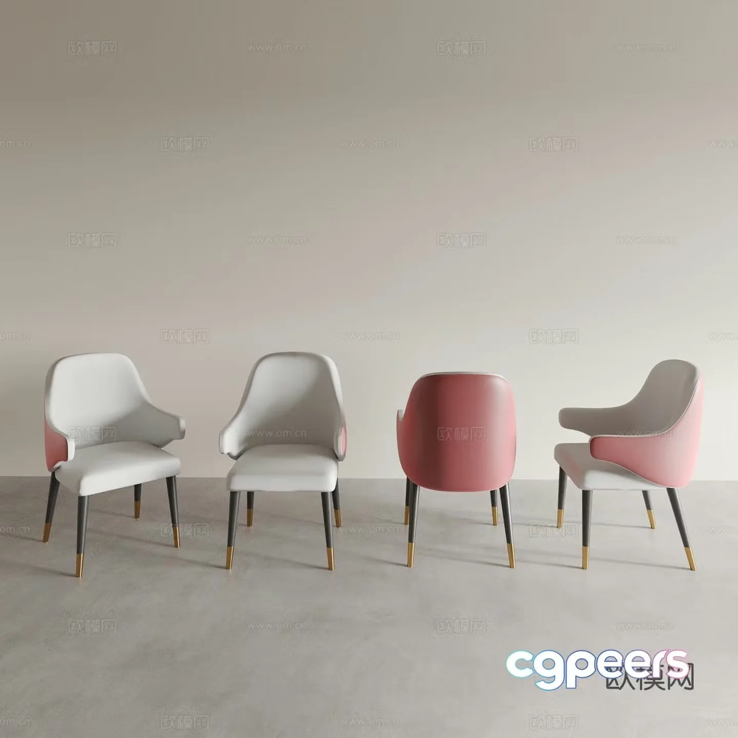 Dining chair tea chair leisure chair 3d model