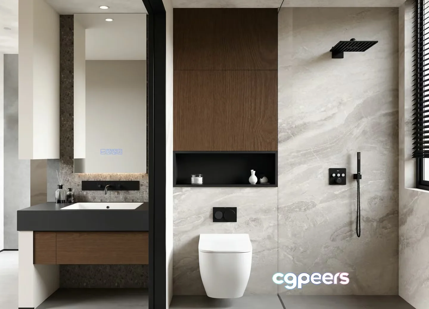 Modern Bathroom Design 3D Model – 16890 – VRAY Render