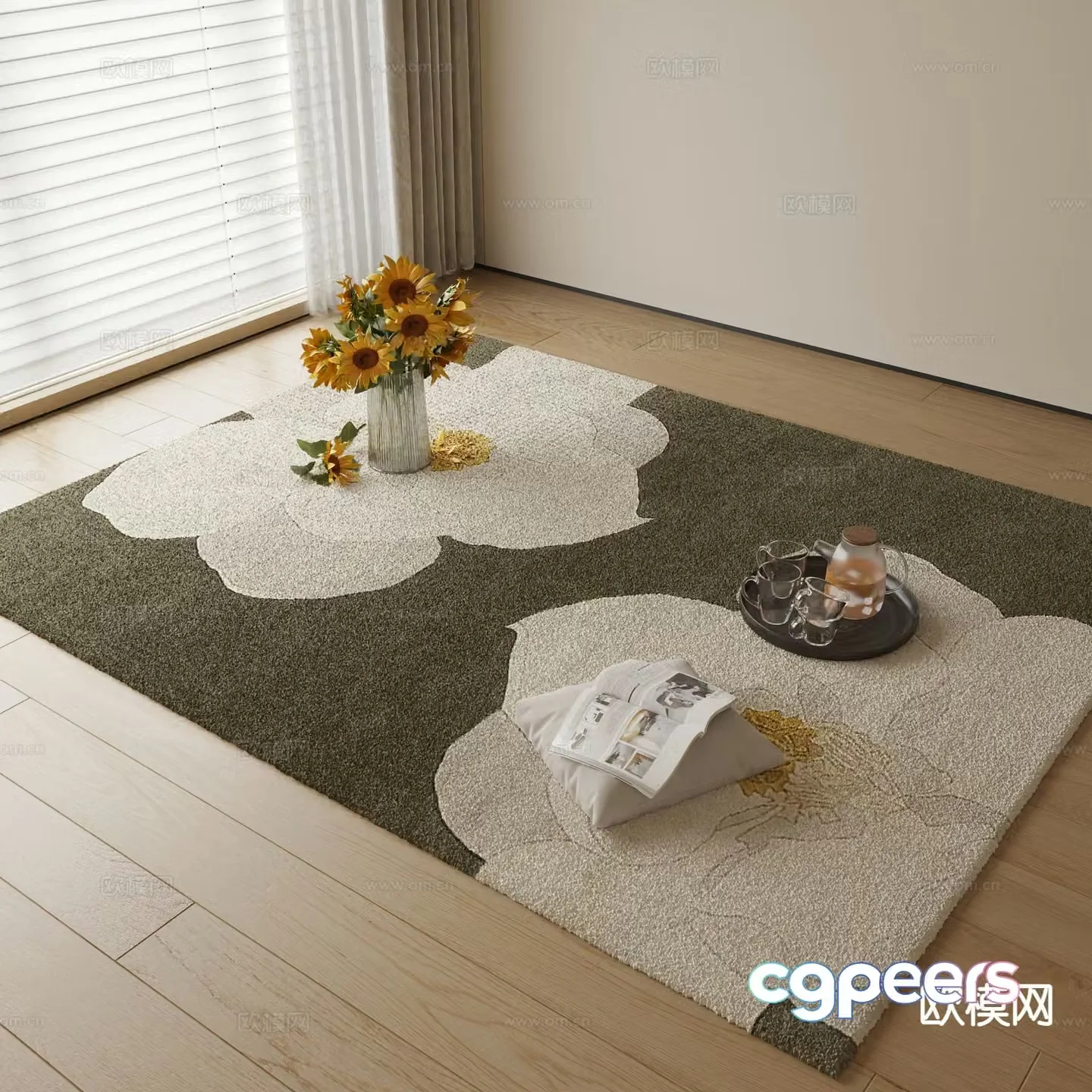 Modern patterned carpet 3d model