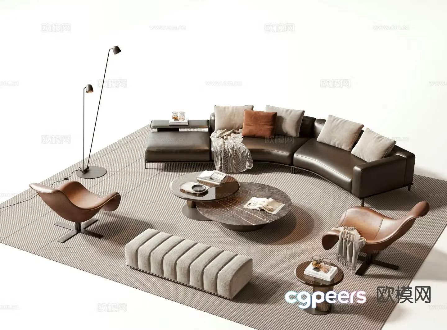 Modern sectional sofa 3d model