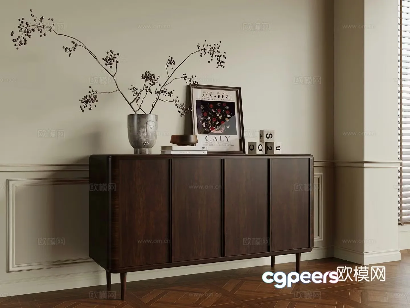 Medieval style entrance cabinet 3D model