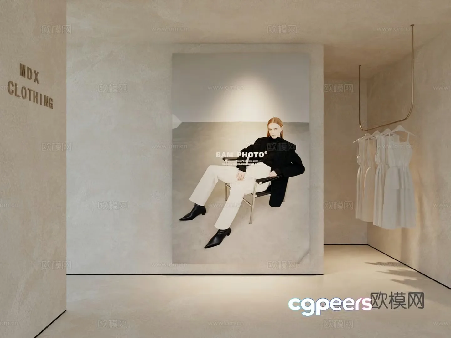 Modern workwear hanging painting poster hanging painting 3d model