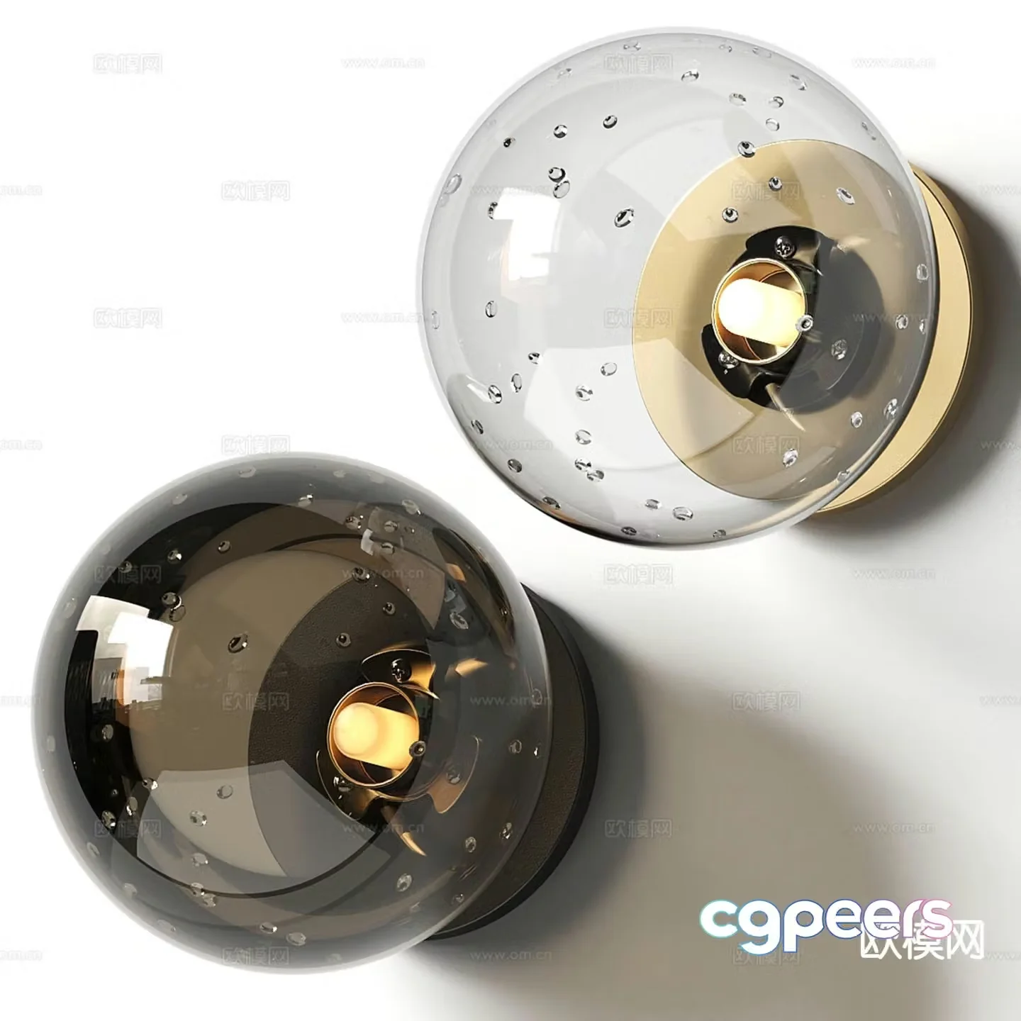 Modern glass wall light 3d model