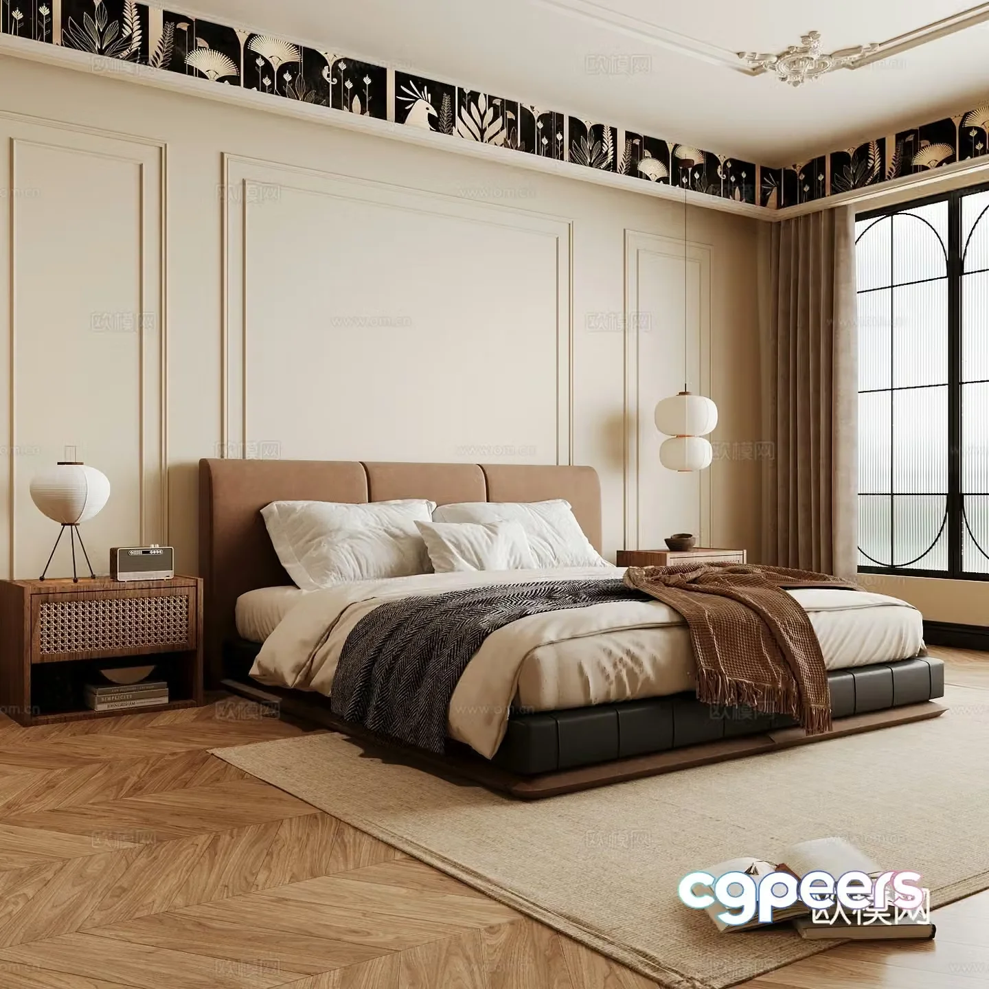 Wasabi Middle Ages Home Bedroom Wasabi Wind Bedroom Secondary Bedroom Master Bedroom Bathroom Window Bedroom 3D Model