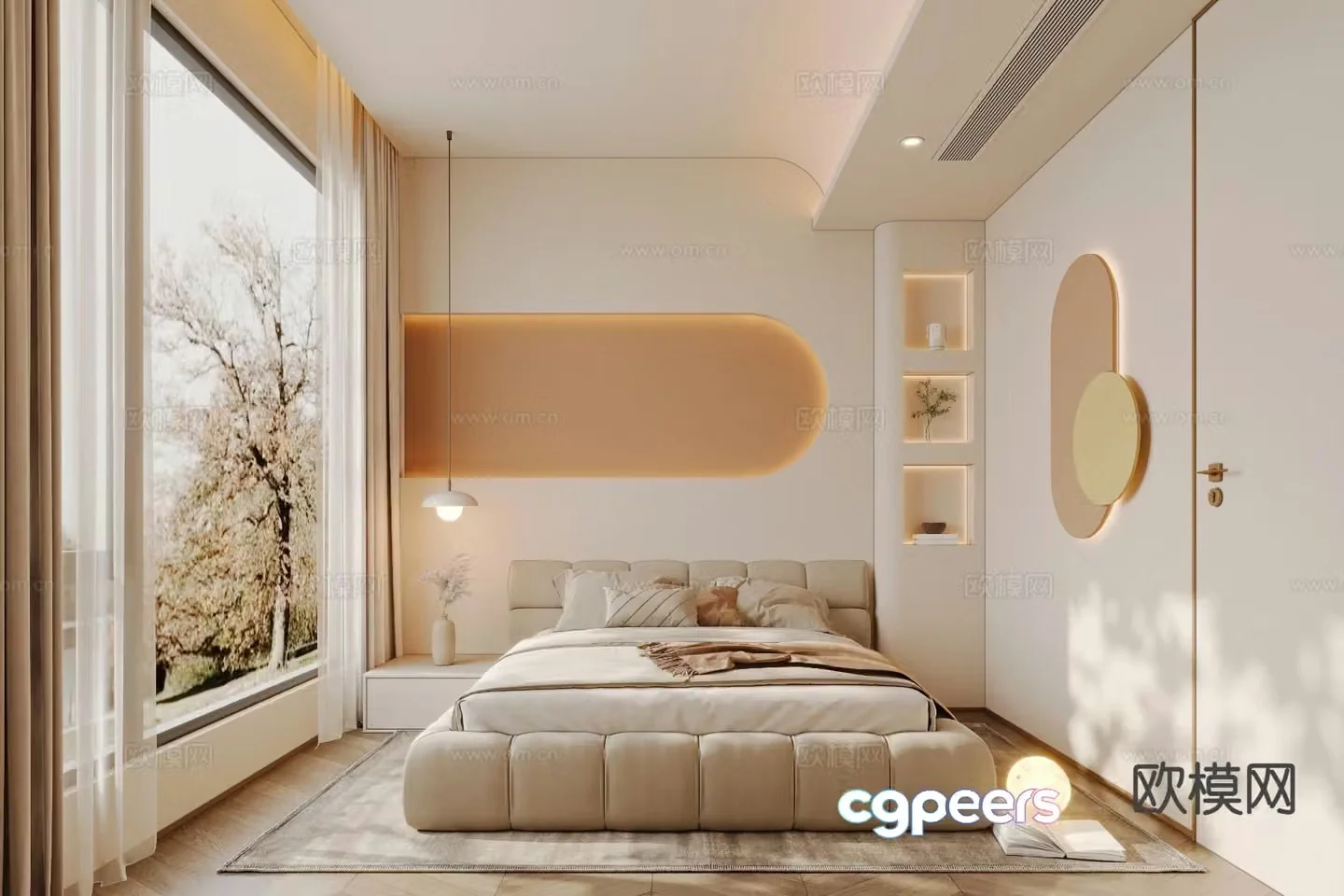 Cream style bedroom second bedroom 3D model