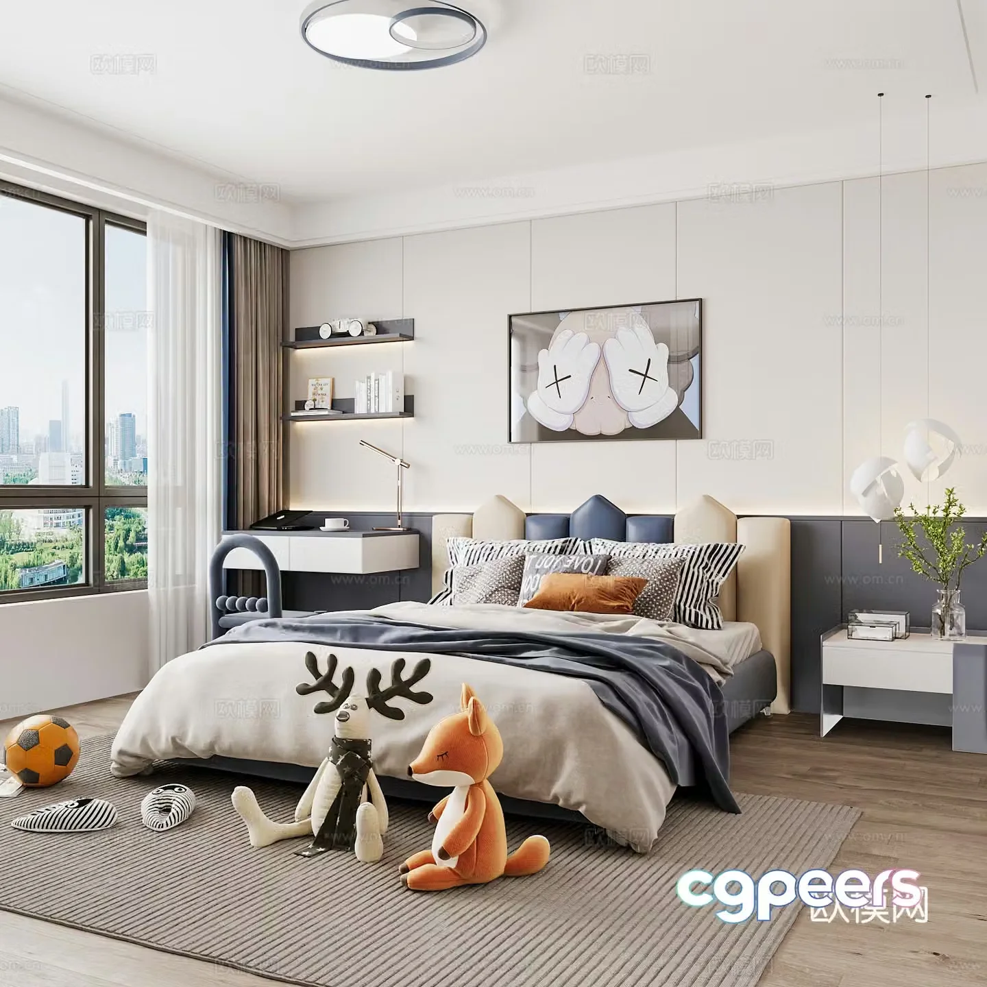 Modern children’s room boy’s room 3d model