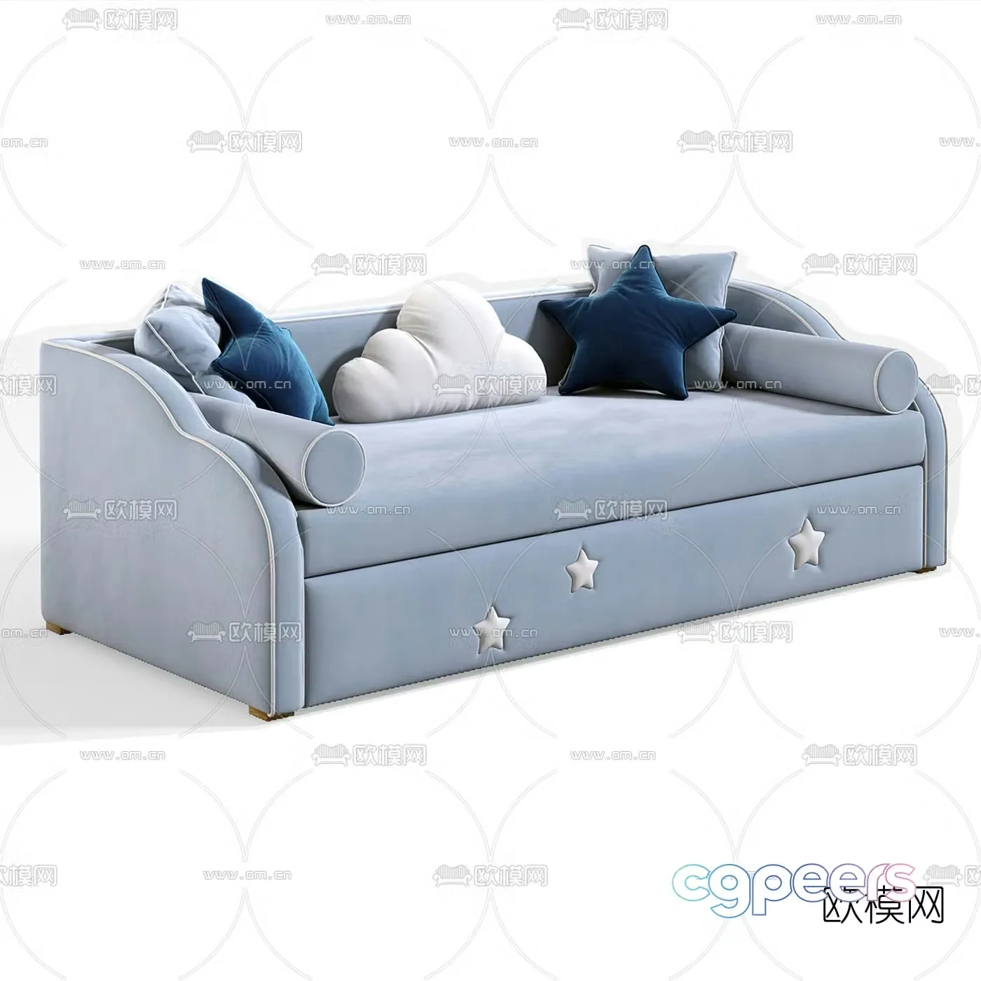 Modern fabric children’s sofa 3d model