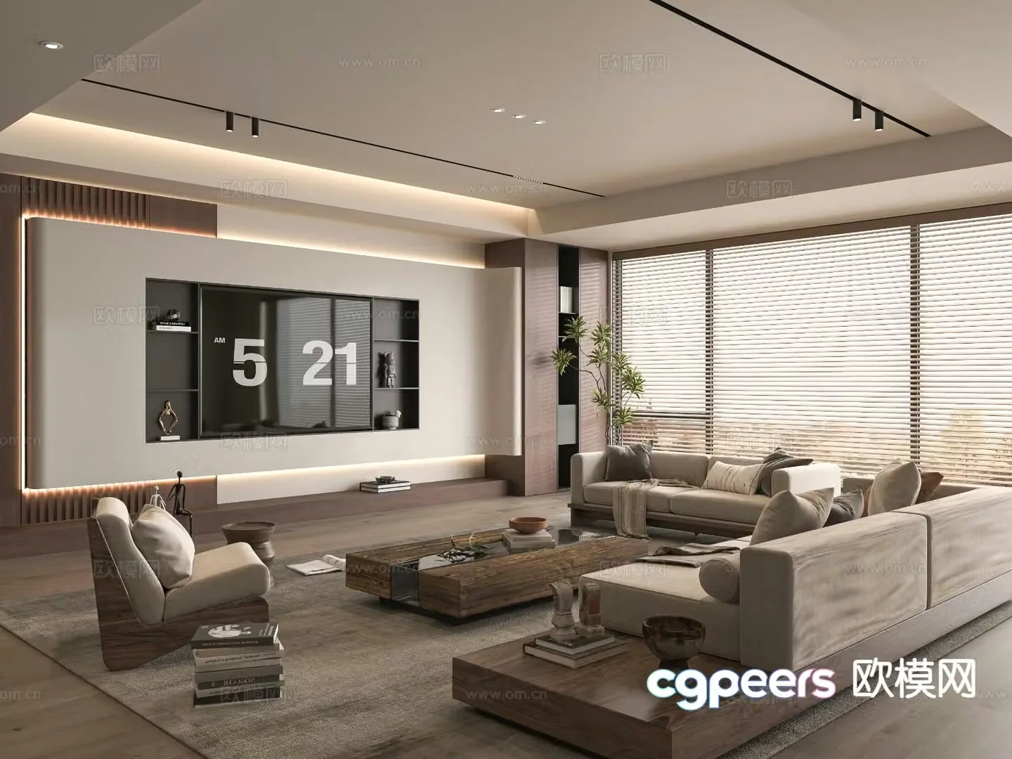 Wabi-sabi living room 3d model