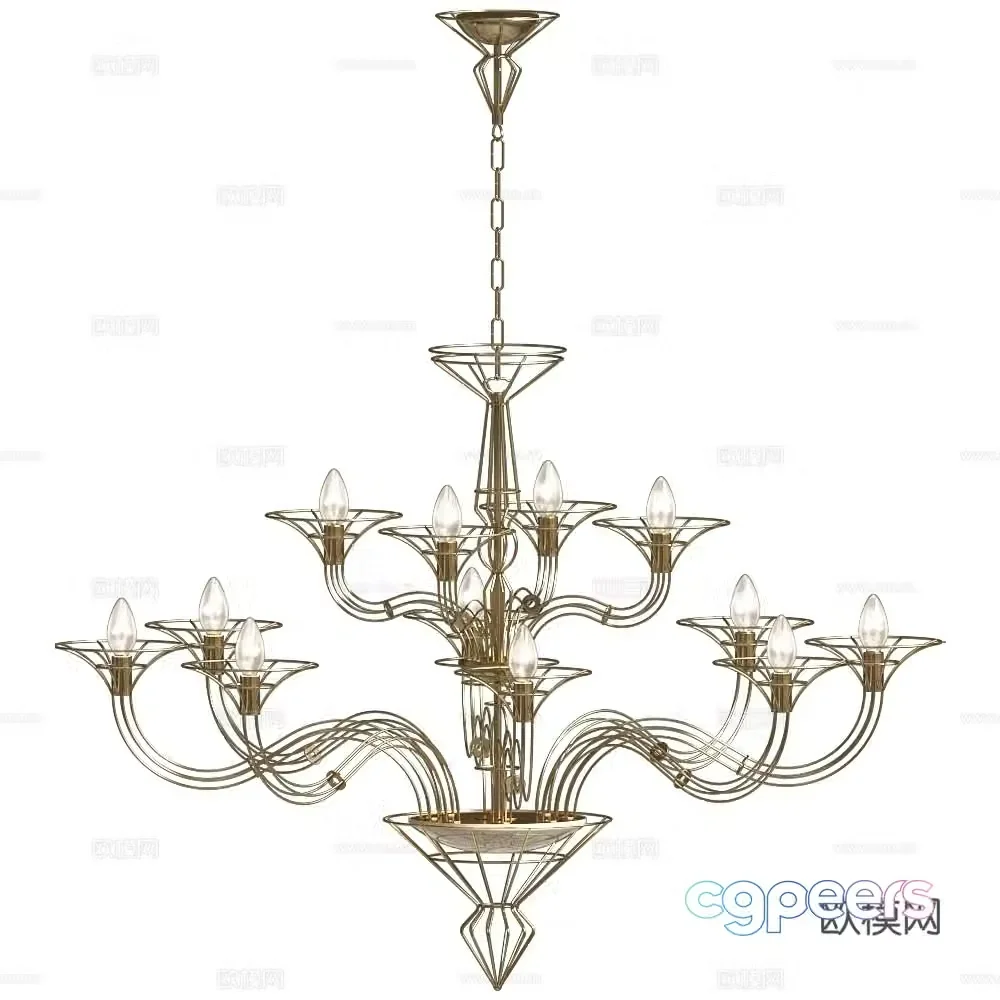 Metal Lux European chandeliers Light luxury chandeliers Metal chandeliers Multi-head chandeliers 3D model