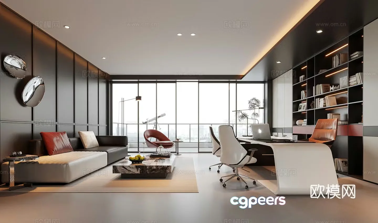 Modern General Manager Office Chairman Office Boss Office 3D Model