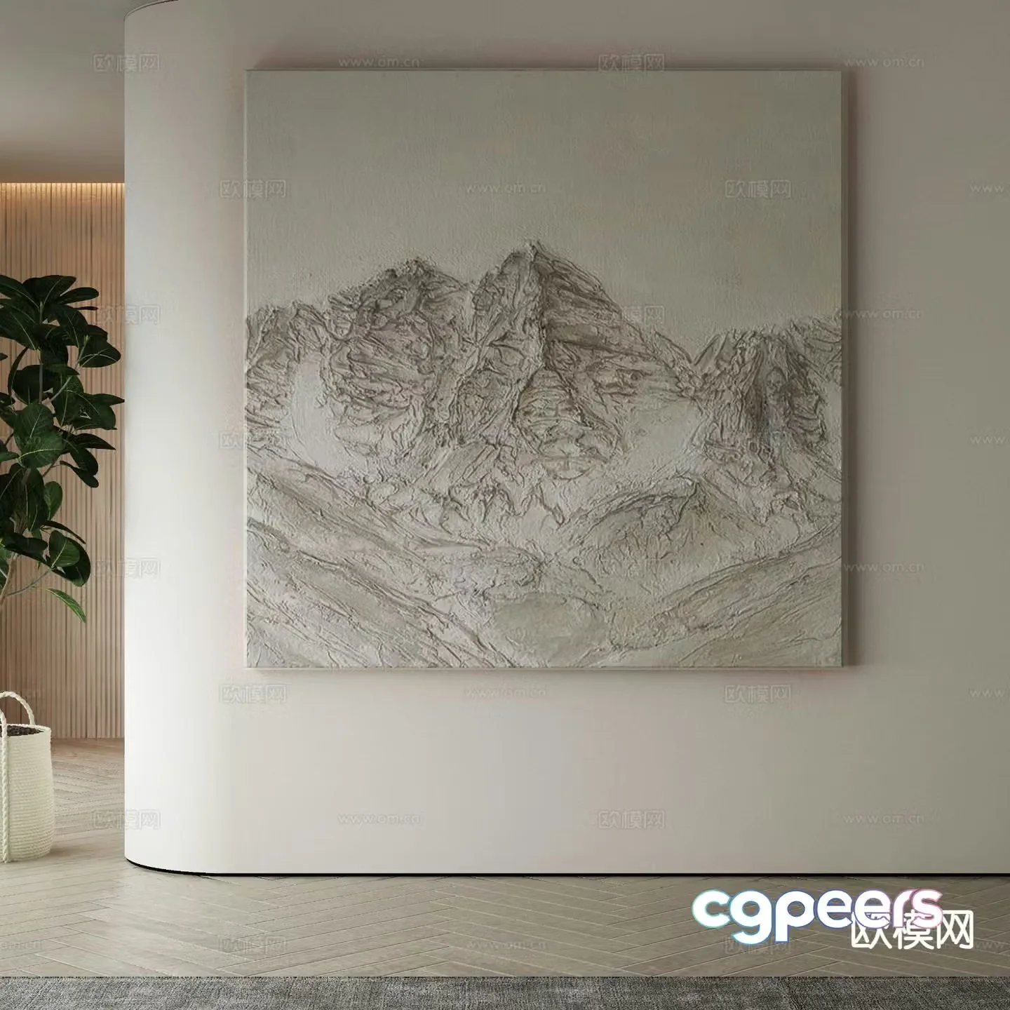 Modern decorative painting three-dimensional texture painting 3D model