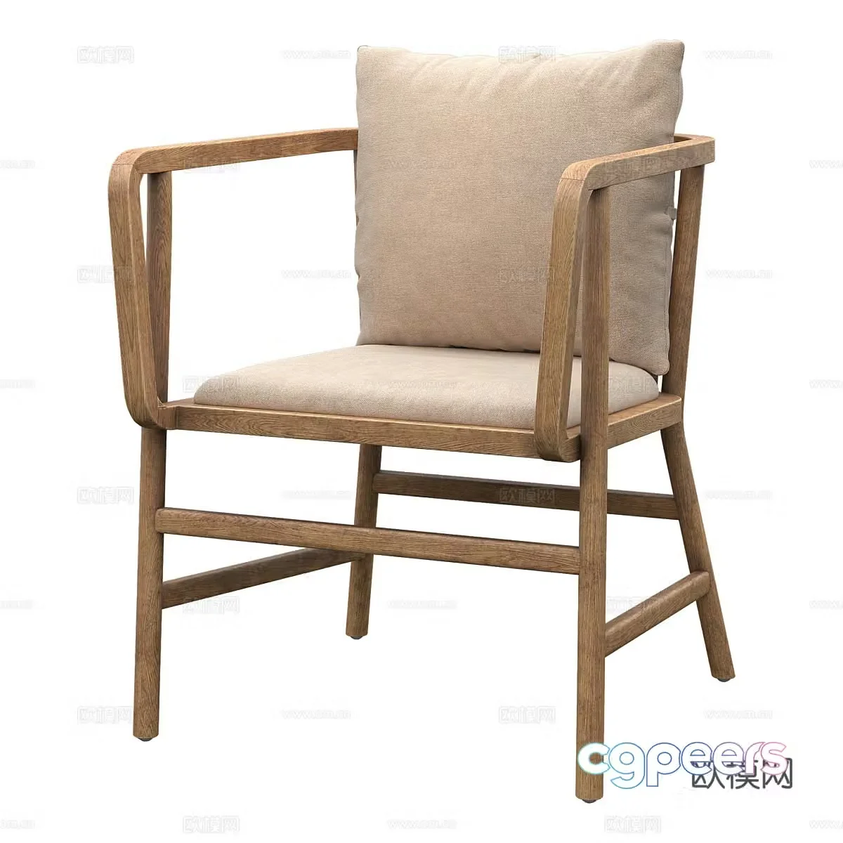 Nordic simple single sofa single sofa simple sofa casual sofa 3d model