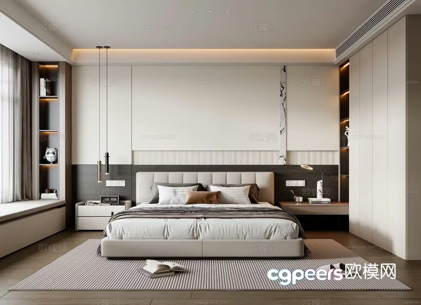 Modern bedroom master bedroom 3d model