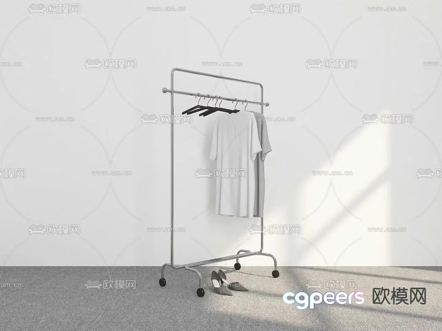 Modern movable clothes hanger 3d model