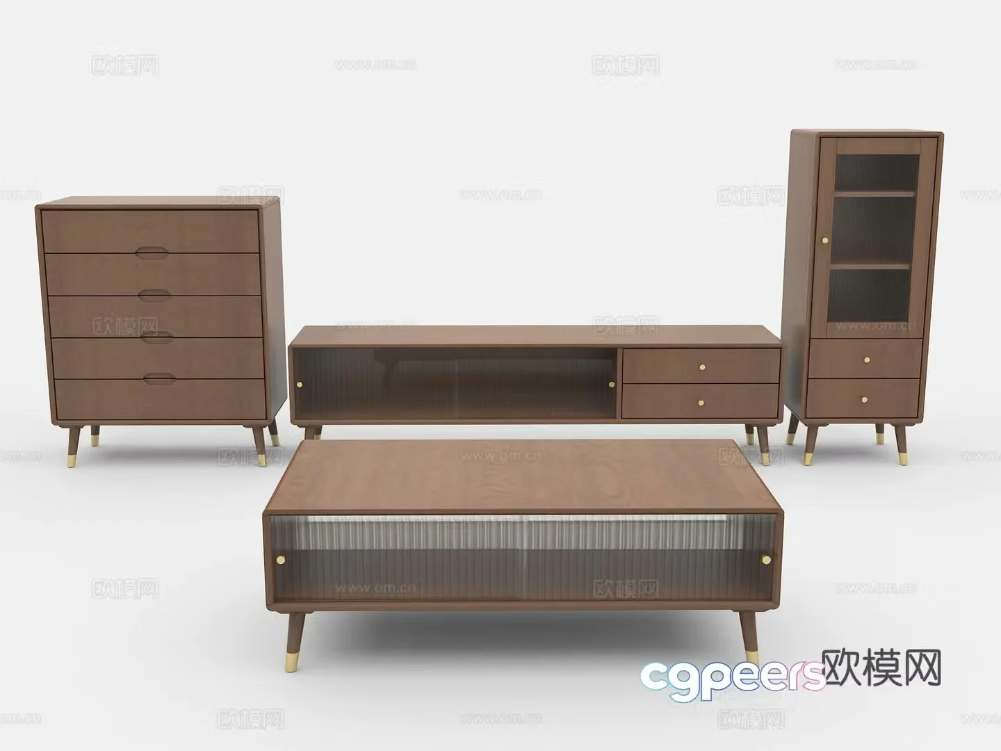 Nordic style TV cabinet chest of drawers coffee table chest of drawers 3D model