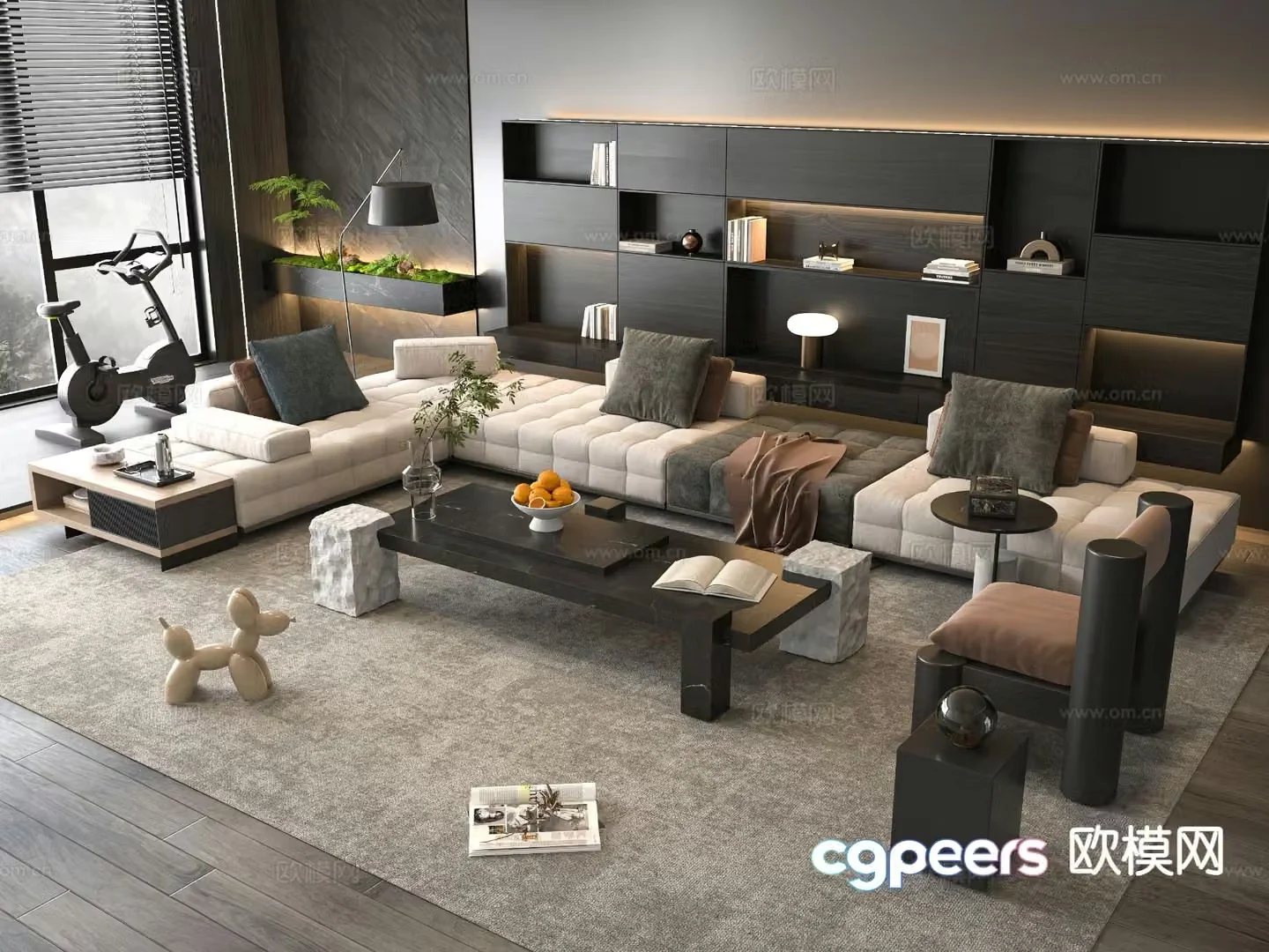 Italian sectional sofa 3d model