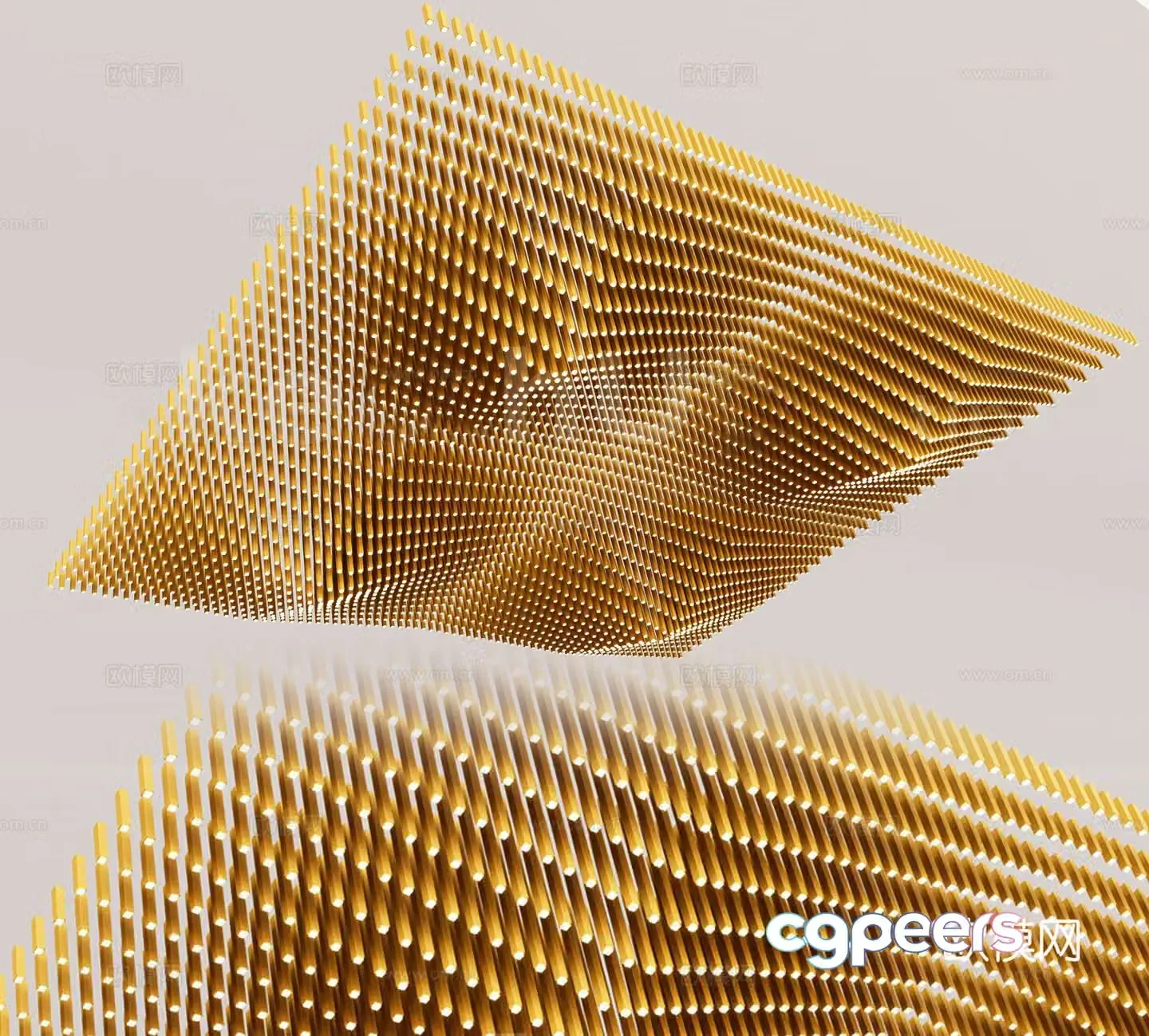 Modern grille solid wood ceiling special-shaped ceiling curved wavy ceiling wooden grille special-shaped wavy ceiling 3D model