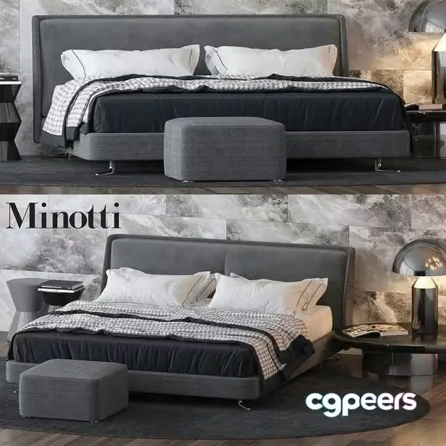 3ds Max Free – Bed by Minotti