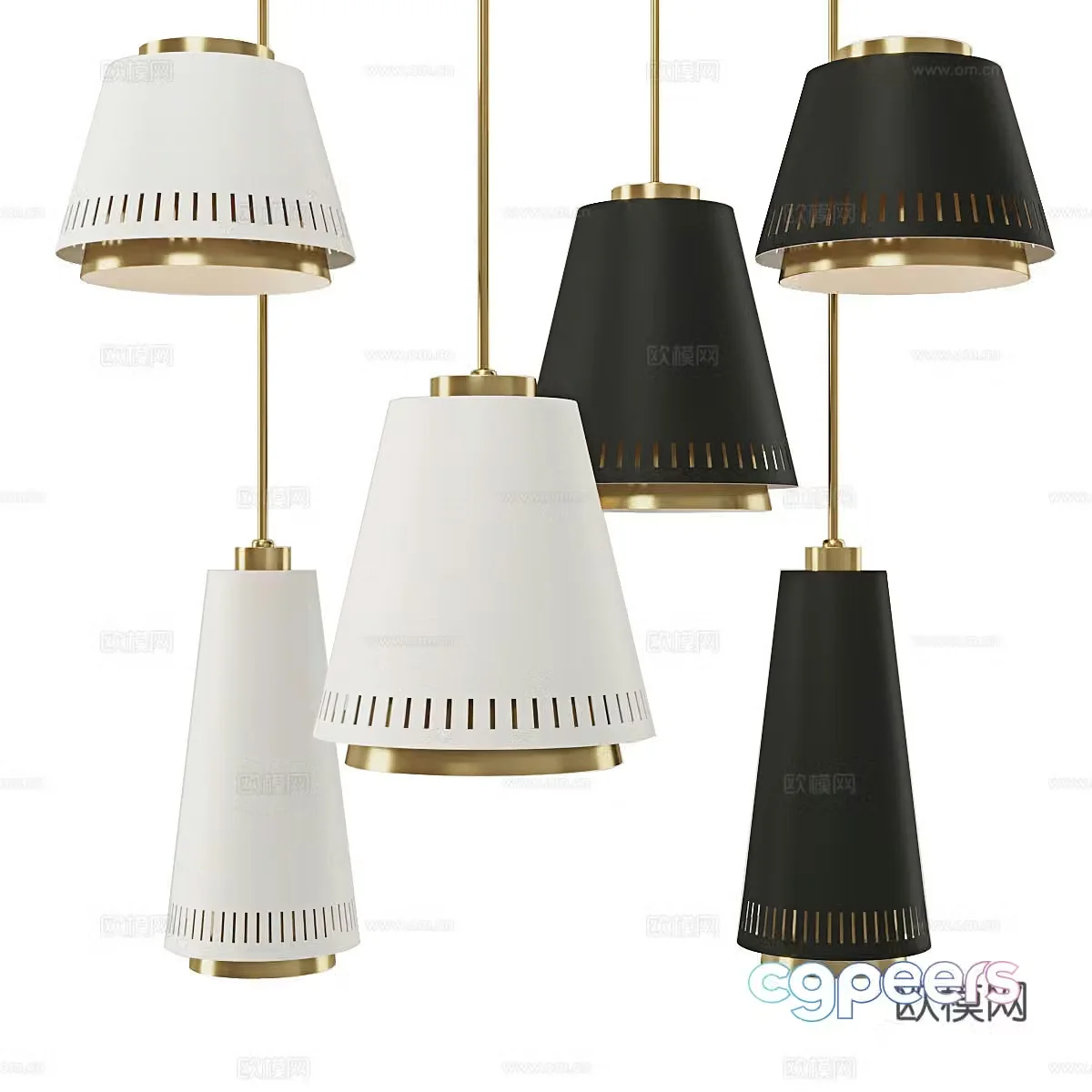 New Chinese style decorative hanging line light 3D model