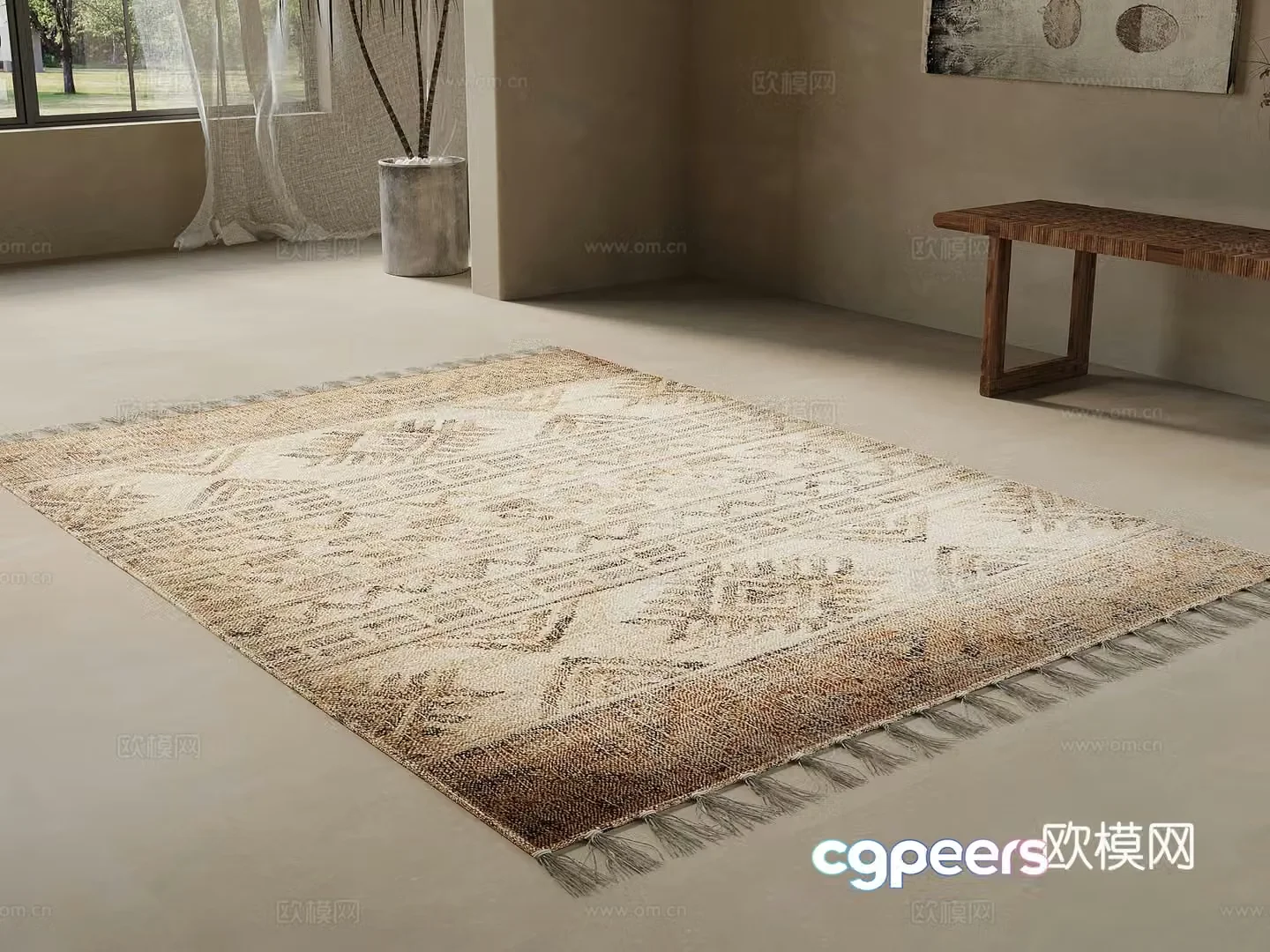 Middle style carpet 3d model