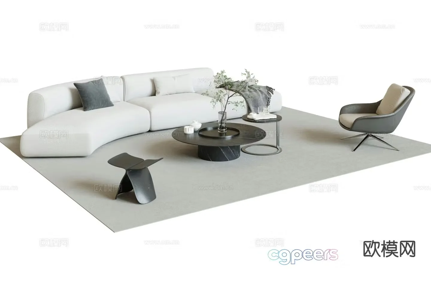 Modern sofa set 3d model
