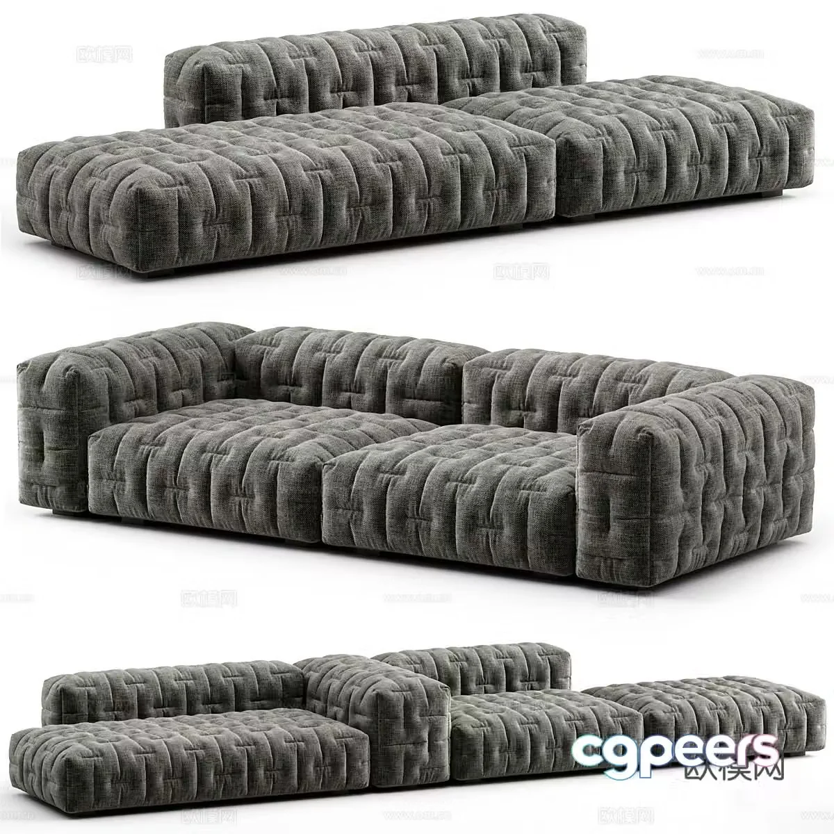 Modern Italian sofa combination 3D model