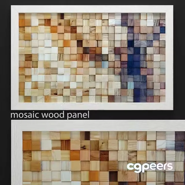 3ds Max Free – Mosaic wood panel (eco design)