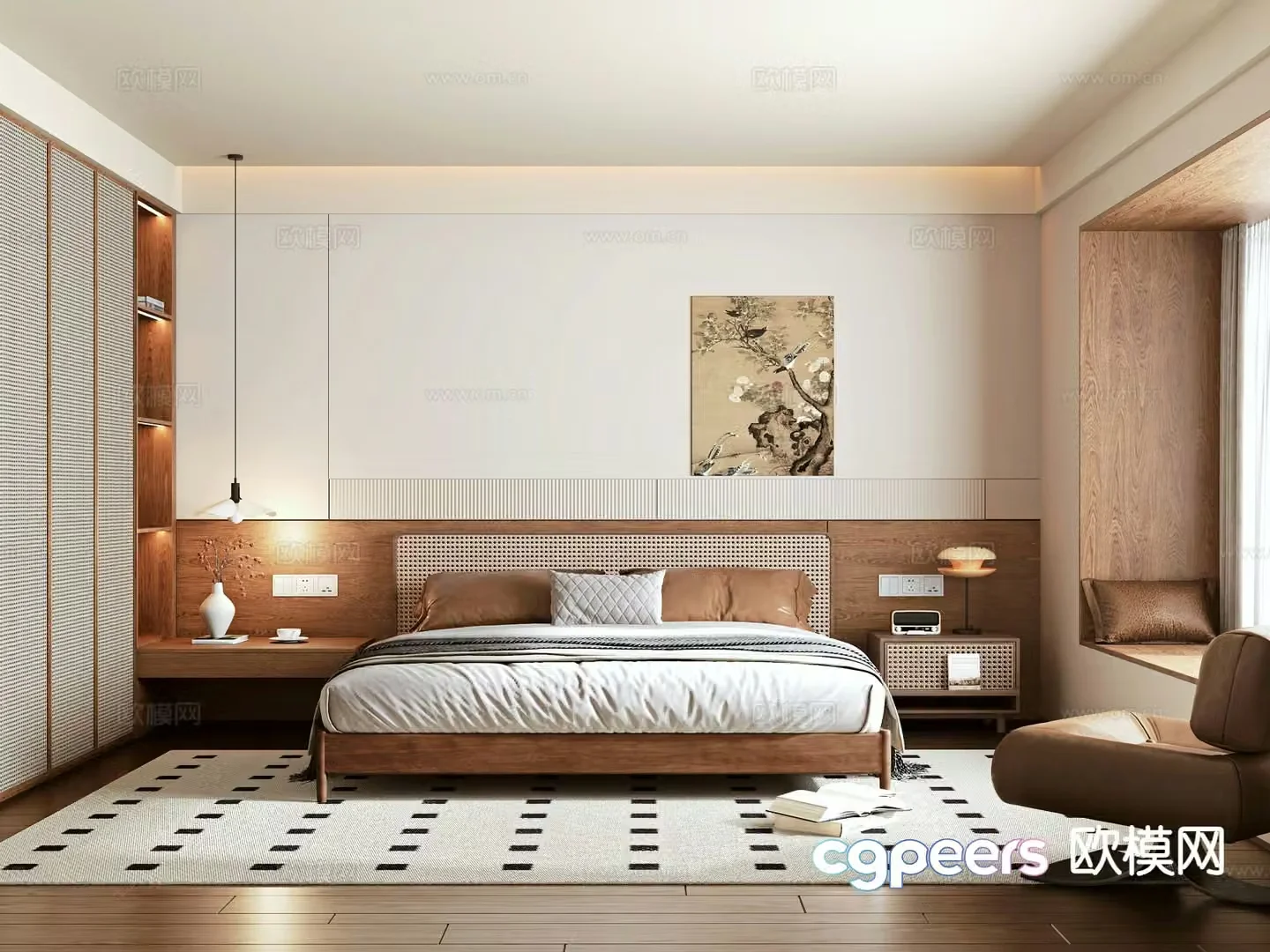 Medieval style bedroom master bedroom 3d model