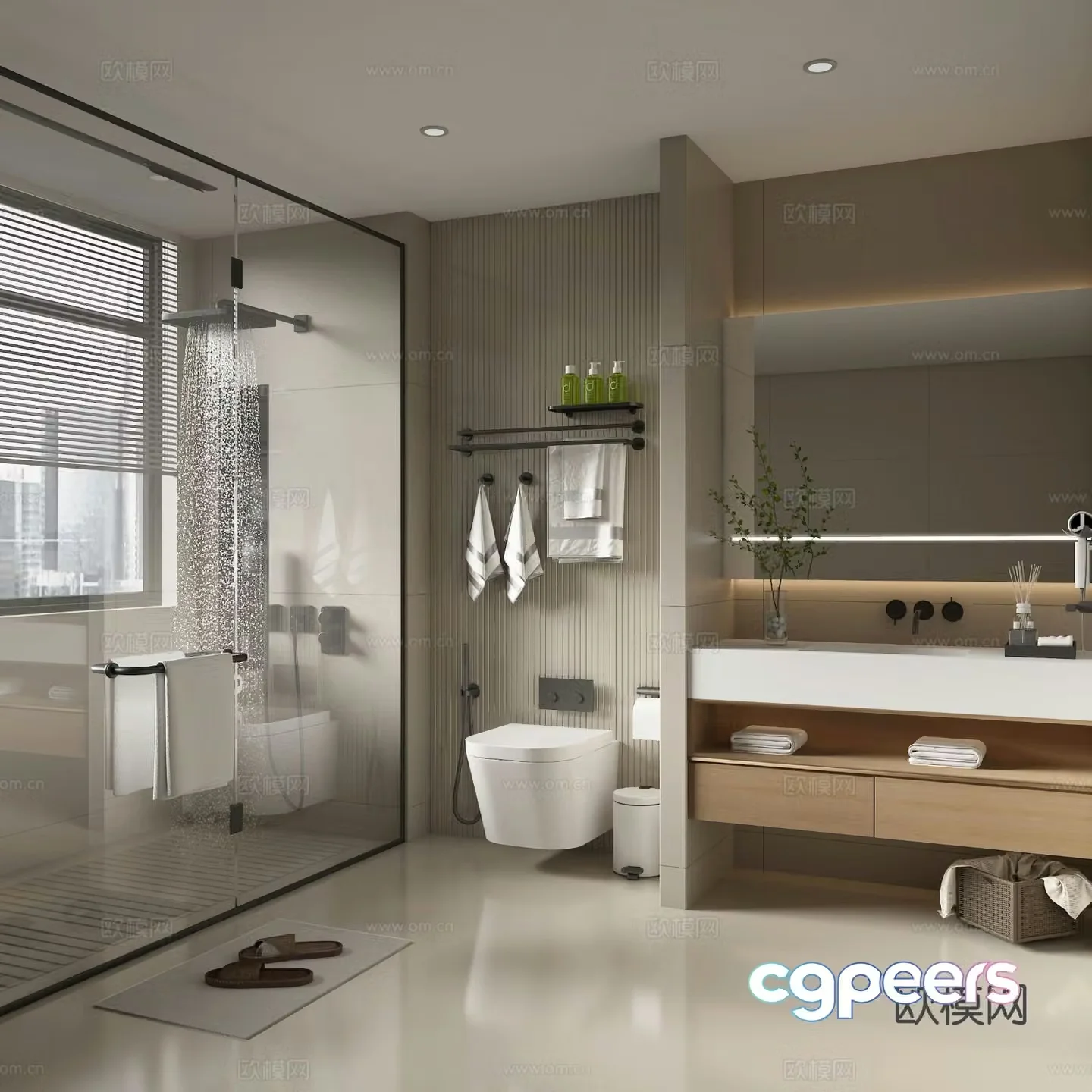 Modern bathroom bathroom 3d model