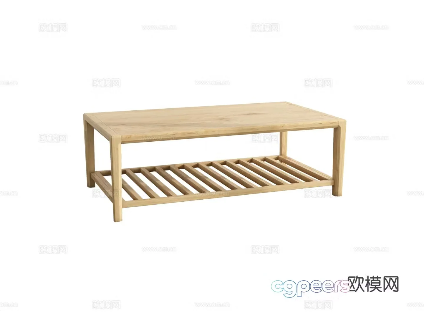 Nordic coffee table solid wood coffee table 3d model