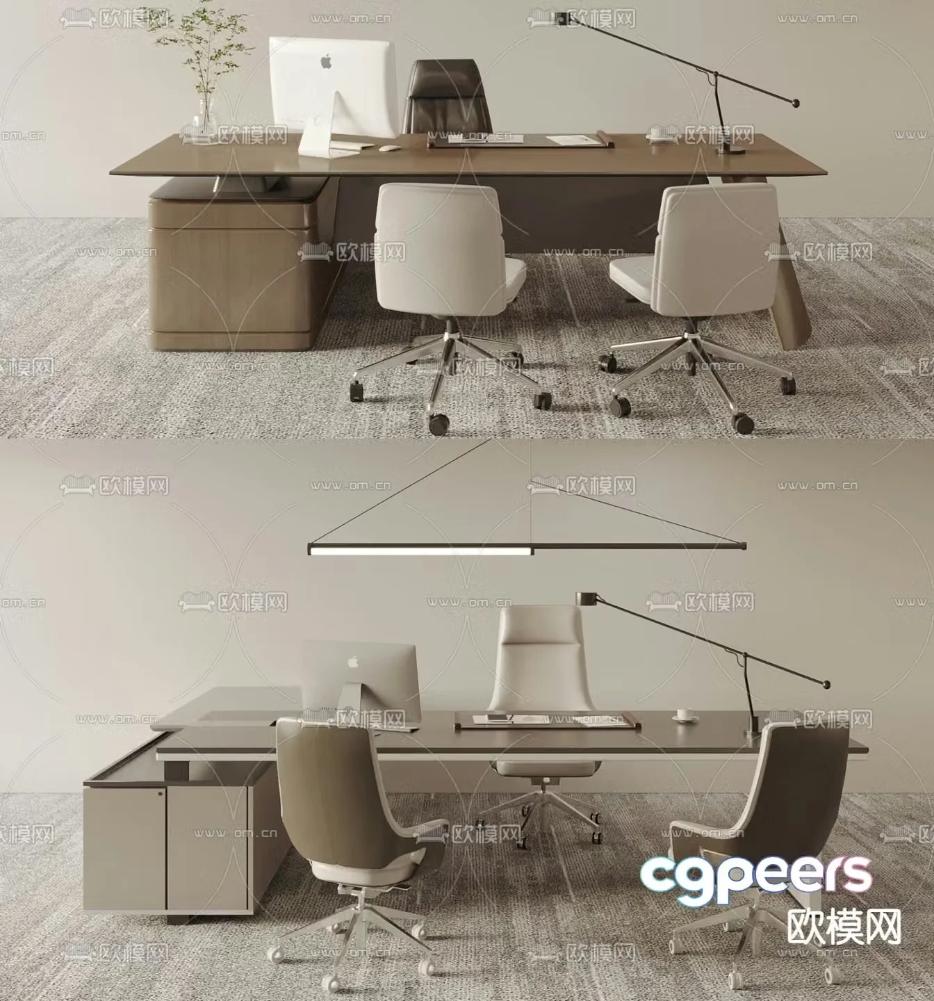 Desk desk desk boss desk 3d model