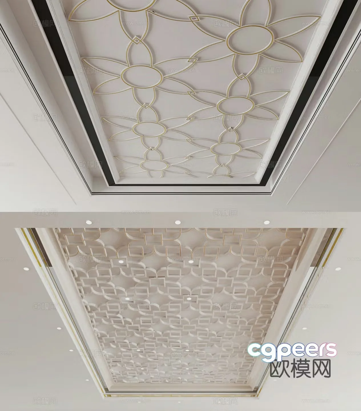 Modern ceiling suspended 3d model