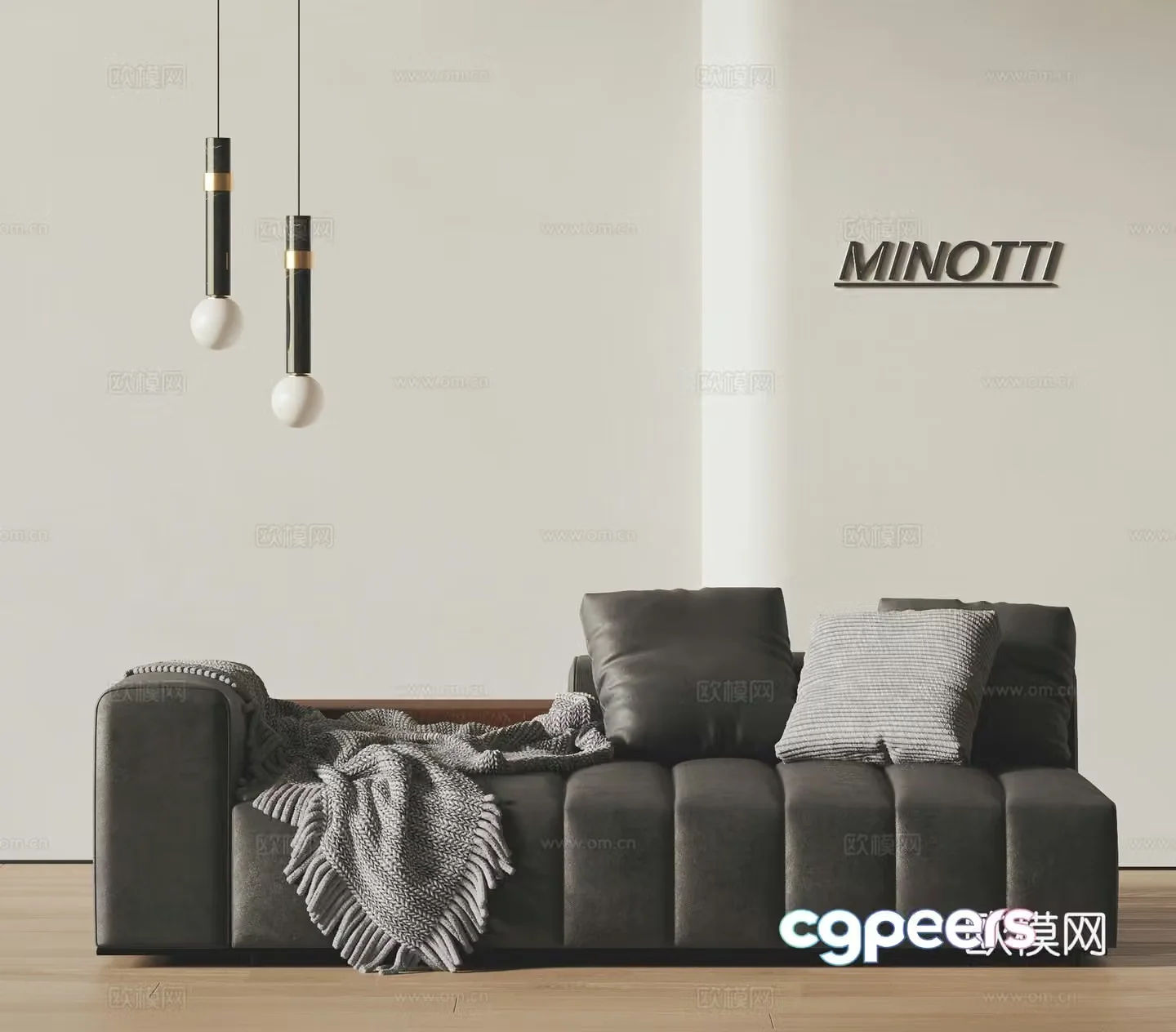 MINOTTI modern piano key sofa 3d model
