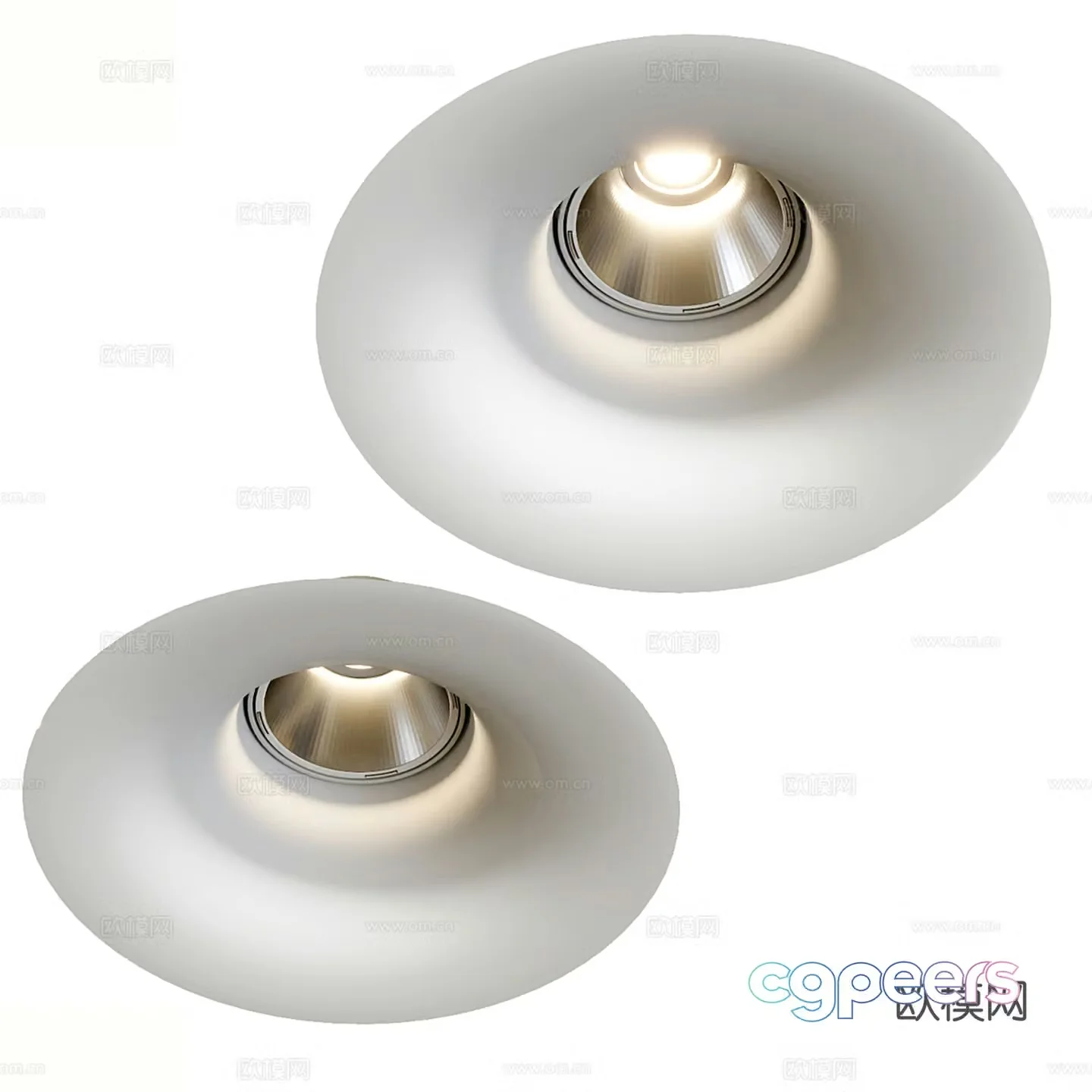 Modern curved hidden radiation lights 3D model