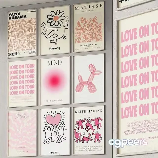 3ds Max Free – 256 frame models 01 pink vibe posters 01