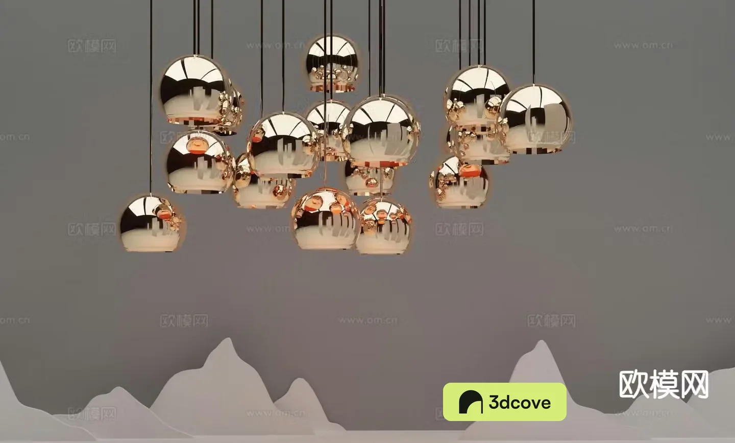 Light luxury spherical chandelier