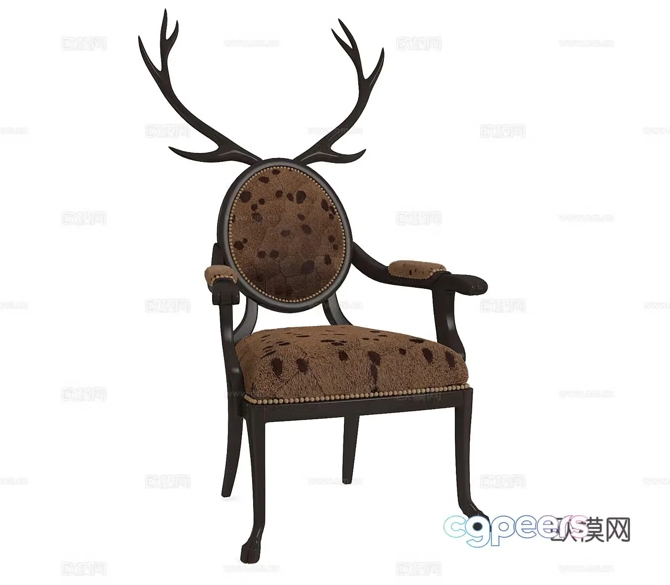 Special-shaped leisure chair Fabric leisure chair Antler leisure chair Antler single chair Fabric single chair Model 3D model