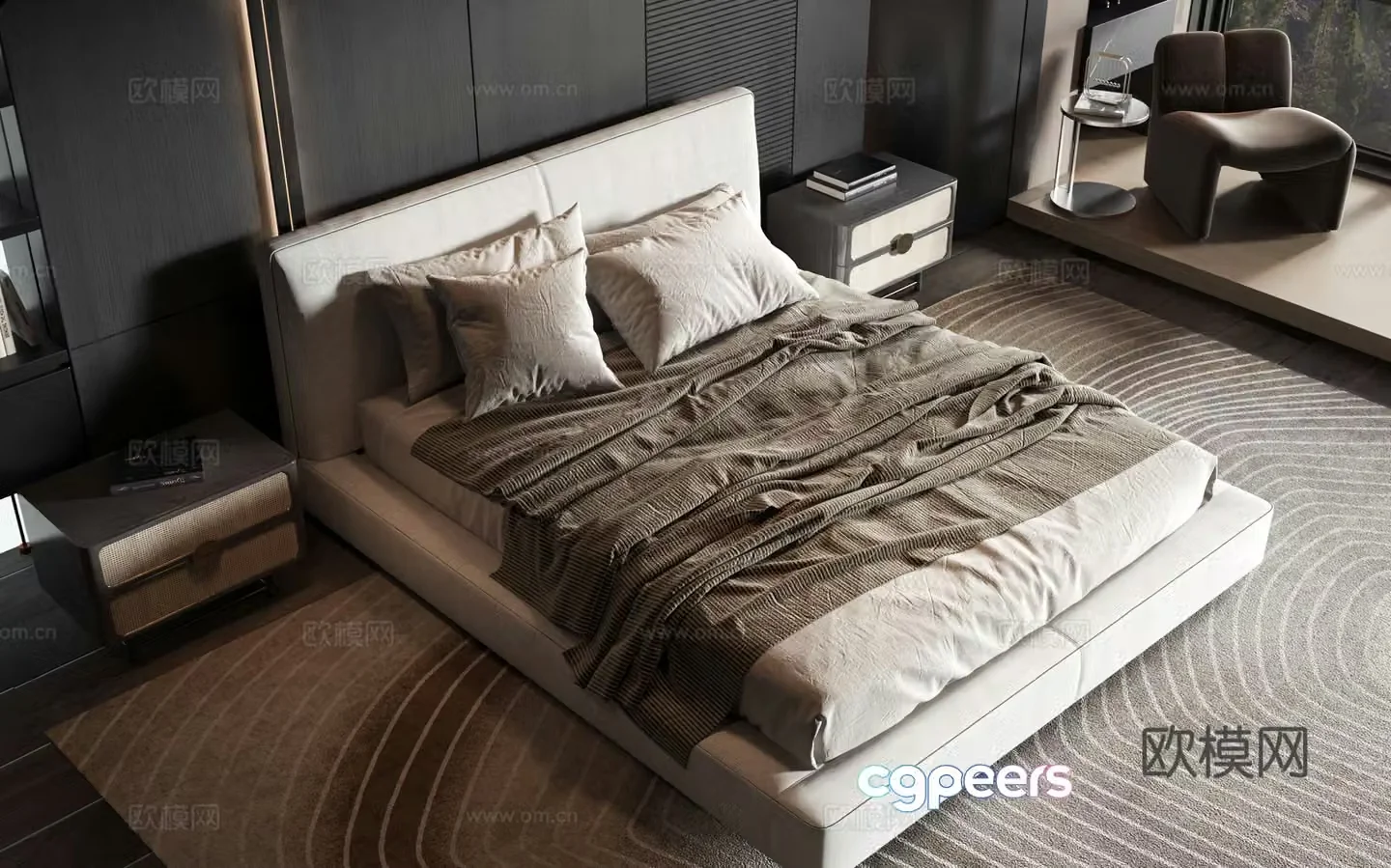 Modern style product bed 3d model