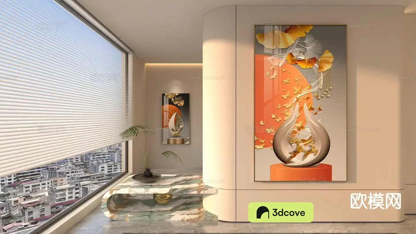 Modern three-dimensional painting entrance hanging painting decorative painting