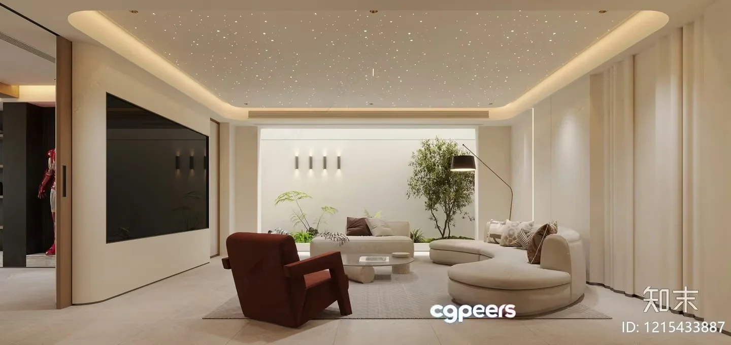 Modern Living Room 3D Model – 14777 – VRAY Render