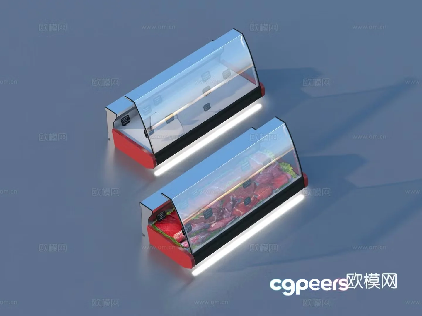 Shopping mall supermarket freezer freezer supermarket shelf 3D model