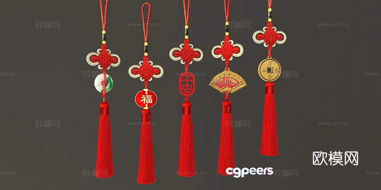 Chinese style Chinese knot tassel national trend pendant 3D model