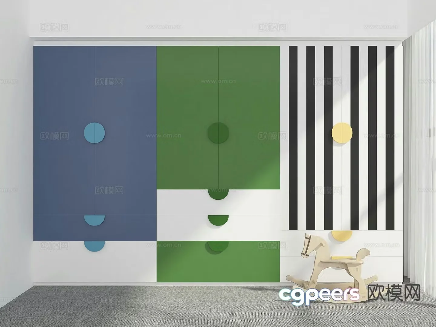 Dopamine Wardrobe Children’s Cabinet 3d model