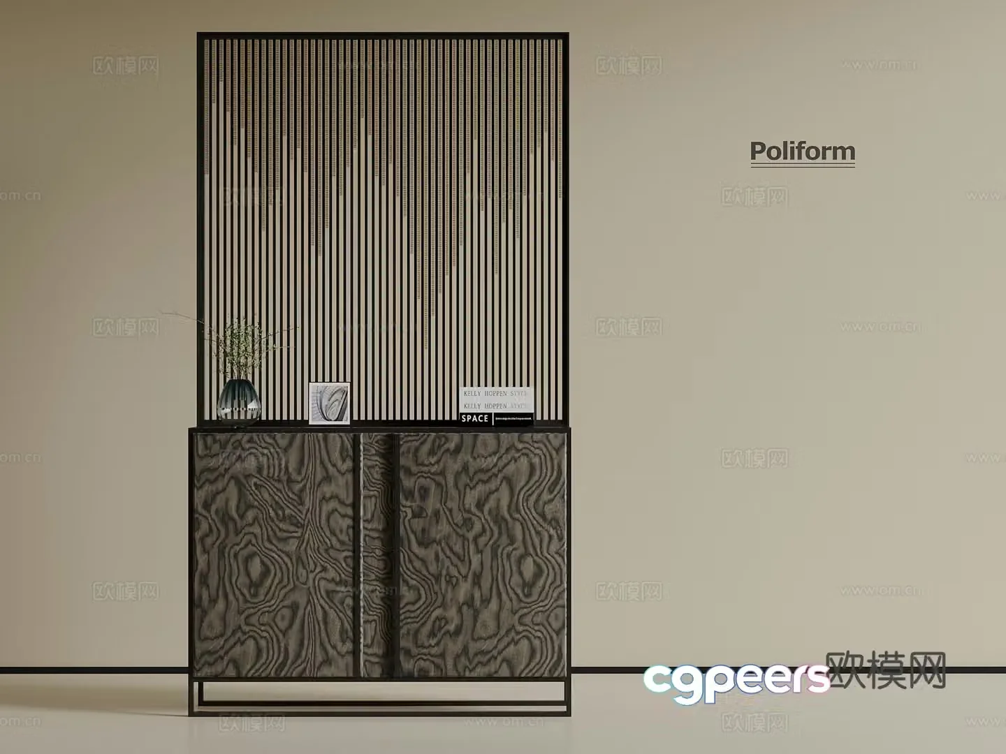 Modern partition shoe cabinet 3d model