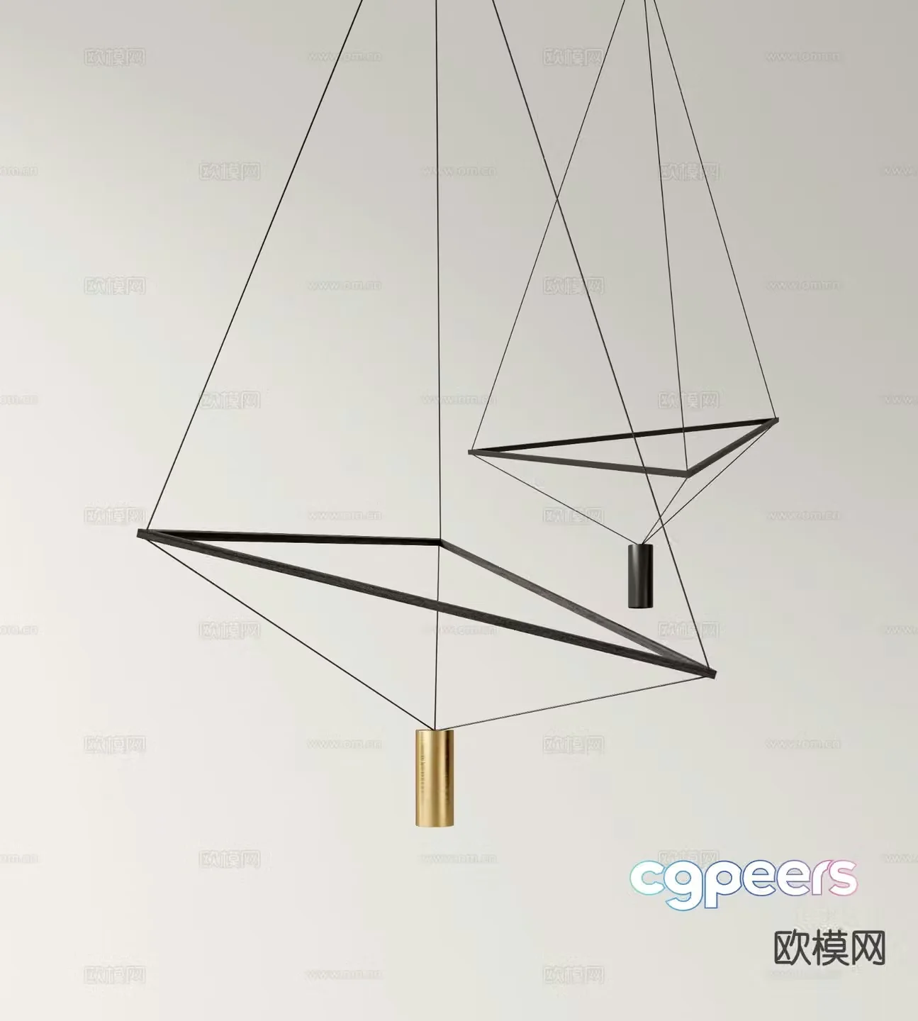 Modern metal chandelier 3d model
